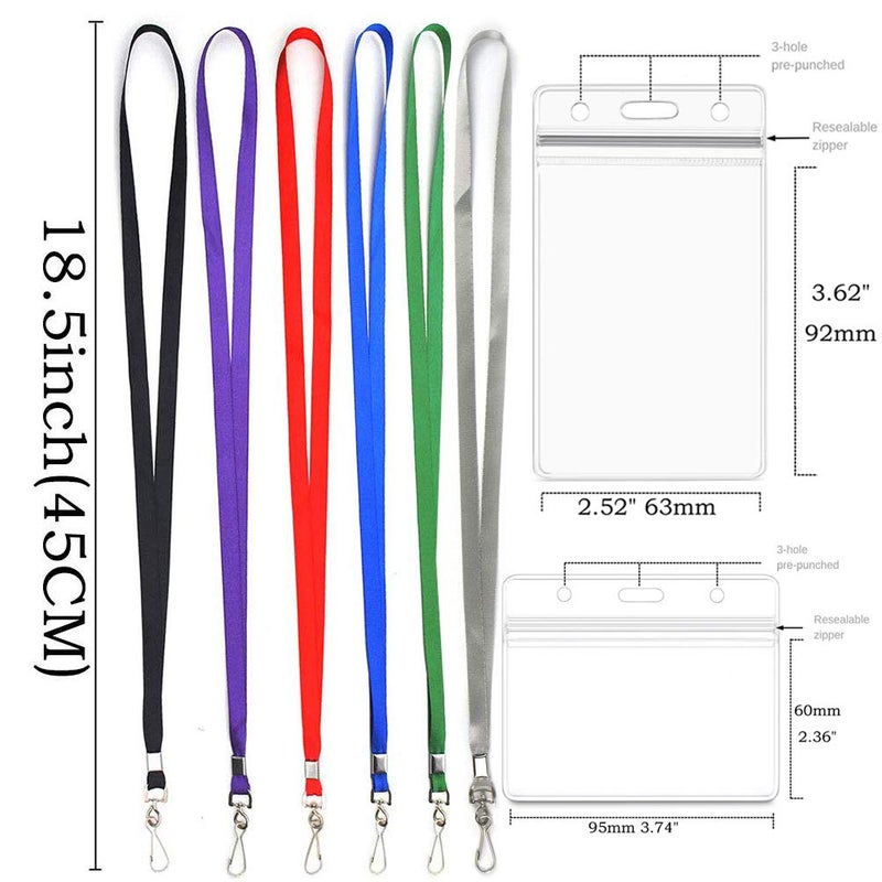 Bird Fiy Lanyards with Id Holder Name Badges Waterproof Name tag Badge Holders with Neck Blue Lanyard Swivel J-Hook Clip 50 Pack - Image 2